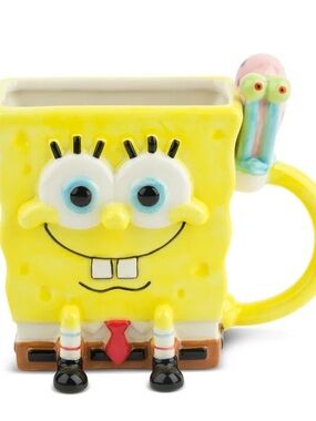 SpongeBob SquarePants 3D Ceramic Mug with Gary Handle - Yellow